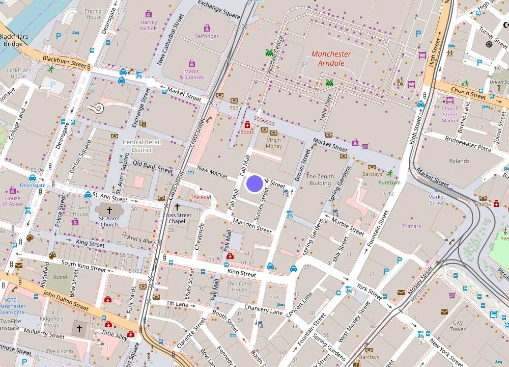 Map: Stock Exchange Hotel, Manchester, Autograph Collection